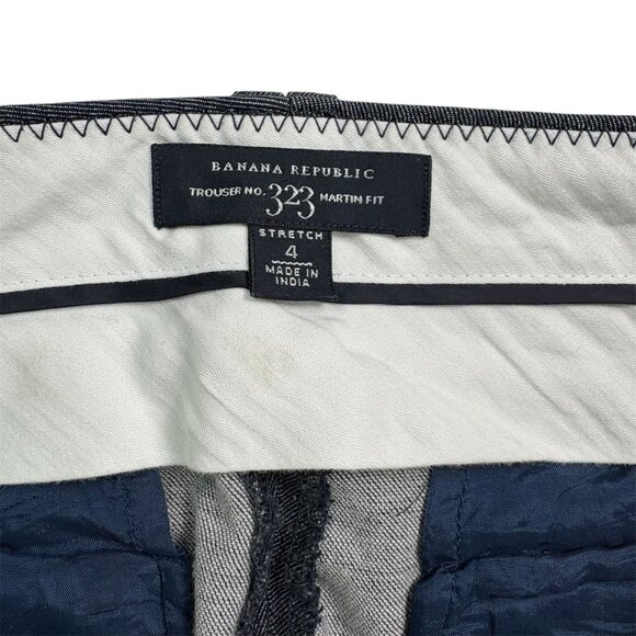 Banana Republic Martin Fit Trouser Pants – Dark Navy Wool Blend – Size 4 - Picture 6 of 16
